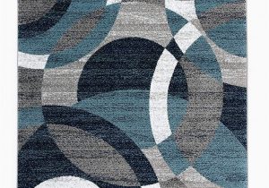 Blue Brown Circle area Rug Blue Gray White Circles soft area Rug – Modern Rugs and Decor