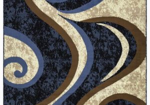 Blue Brown Cream area Rug Princess Collection Geometric Swirl Abstract area Rug 808 Cream & Blue – Beverly Rug
