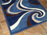 Blue Brown Rug Contemporary Modern area Rug Contemporary Blue Brown Abstract Americana