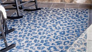 Blue Cheetah Print Rug Unique Loom Outdoor Safari Collection Leopard Animal Print Transitional Indoor and Outdoor Flatweave Blue area Rug 8 0 X 11 4