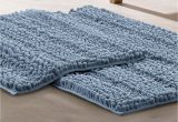 Blue Chenille Bath Rug Modern Threads Chenille Noodle Bath Mat 2 Piece Set Blue