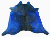 Blue Cow Skin Rug Dyed Blue Cowhide Rug Size 7 4 X 7 Blue Dyed Cow Hide