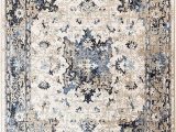 Blue Distressed area Rug Romance Collection Style 910 Cream Blue Distressed area Rug 7 4 X 10 6