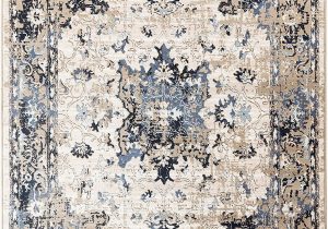 Blue Distressed area Rug Romance Collection Style 910 Cream Blue Distressed area Rug 7 4 X 10 6