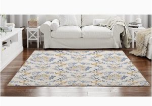 Blue Farmhouse area Rug French Country Rugs Dainty Flower Damask area Rug Off White – Etsy.de