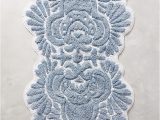 Blue Floral Bath Rug Riviera Bath Mat