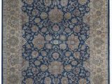 Blue Gold area Rug E Of A Kind King Hand Knotted Blue Gold 9 2" X 11 10" Wool area Rug