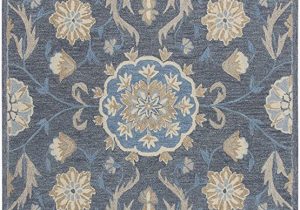 Blue Gray and Tan area Rug Rizzy Home Resonant Collection Wool area Rug 9 X 12 Dark Gray Blue Gray Tan Coco Gray Floral