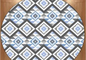 Blue Gray Bath Rug Us $44 99 Else Blue Gray Ethnic Geometric Bohemian Aztec nordec 3d Print Anti Slip Back Round Carpets area Rug for Living Rooms Bathroom Carpet