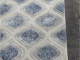 Blue Gray White area Rugs Clara Collection Hand Tufted area Rug In Blue Grey & White