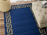 Blue Greek Key Rug Blue Greek Key Hand Tufted Carpet Imt-530