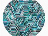 Blue Green Round Rug Teal Round Rugs Geometric Round Rug Hexagon Rug Green and – Etsy.de
