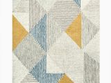 Blue Grey and Yellow Rug Companyc Griffin Geometric Handmade Tufted Wool Blue/gray/yellow …