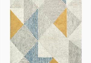 Blue Grey and Yellow Rug Companyc Griffin Geometric Handmade Tufted Wool Blue/gray/yellow …