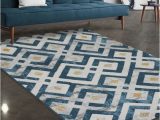 Blue Grey and Yellow Rug Modern & Contemporary Indoor Polypropylene area Rug Overstock.com