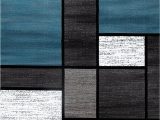 Blue Grey White area Rugs Box Pattern Gray Grey Blue White area Rug – Modern Rugs and