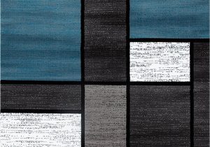 Blue Grey White area Rugs Box Pattern Gray Grey Blue White area Rug – Modern Rugs and