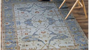 Blue Hand Knotted Wool Rug Aldo Persian Traditional Floral Blue Hand Knotted Wool Rug 4 X 6