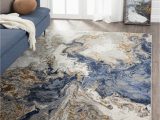 Blue Marble area Rug Luxe Weavers Marble Collection Blue area Rug 5×7 Modern Abstract Swirl Design Non-shedding Carpet