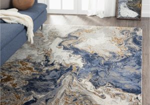 Blue Marble area Rug Luxe Weavers Marble Collection Blue area Rug 5×7 Modern Abstract Swirl Design Non-shedding Carpet