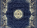 Blue oriental area Rug Traditional Persian oriental area Rug Dark Navy Blue Beige Carpet King Design 101 8 Feet X 10 Feet 6 Inch