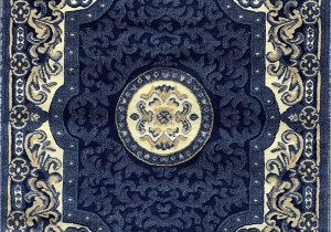 Blue oriental area Rugs Traditional Persian oriental area Rug Dark Navy Blue Beige Carpet King Design 101 8 Feet X 10 Feet 6 Inch