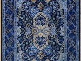 Blue oriental Rug Runner Blue Persian Rug oriental Turkish Carpet Silk Rug Tabriz