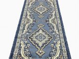 Blue oriental Rug Runner Emirates Traditional Long Persian Runner area Rug Light Blue Gray Beige Brown Design 520 31 Inch X15 Feet 8 Inch