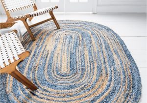 Blue Oval area Rugs Blue 5 X 8 Braided Chindi Oval Rug area Rugs
