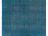 Blue Overdyed area Rug 9×12 Blue oriental Wool area Rug 5565