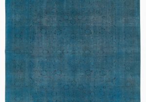 Blue Overdyed area Rug 9×12 Blue oriental Wool area Rug 5565