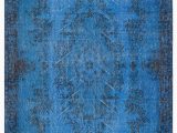 Blue Overdyed area Rug Blue Over Dyed Turkish Vintage Rug 3 10" X 6 11" 46 In X
