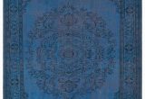 Blue Overdyed area Rug Blue Over Dyed Turkish Vintage Rug 6 2" X 9 7" 74 In X 115 In