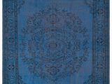 Blue Overdyed area Rug Blue Over Dyed Turkish Vintage Rug 6 2" X 9 7" 74 In X 115 In