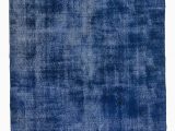 Blue Overdyed area Rug Blue Over Dyed Turkish Vintage Rug 6 8" X 11 2" 80 In X 134 In