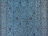Blue Overdyed area Rug Overdyed Hand Knotted Blue area Rug