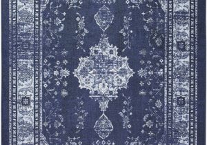 Blue Pattern area Rug Pippin oriental Looped Hooked Blue area Rug