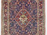 Blue Persian area Rug Vintage Persian area Rug Blue Red Rug 4 X 6