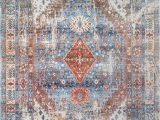 Blue Rug with Fringe Edessa Olden Tribal Medallion Fringe Blue Rug In 2020