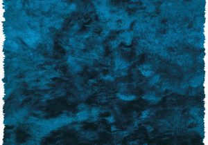 Blue Shaggy area Rug Plush Collection Art Silk Shag area Rug In Teal Burke Decor