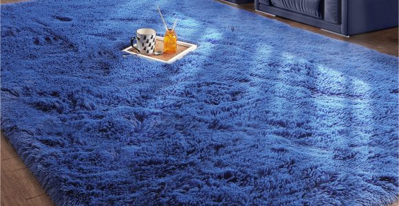 Blue Shaggy Rug for Sale Rugtuder Navy Blue soft area Rug for Bedroom Decor,8×10,fluffy Rugs,shag Carpet for Living Room,large Rug,plush Fuzzy Rug for Girls Boys Room,shaggy …
