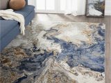 Blue Swirl area Rug Luxe Weavers Marble Collection Blue area Rug 5×7 Modern Abstract Swirl Design Non-shedding Carpet