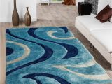 Blue Swirl area Rug Modern & Contemporary Indoor Polyester area Rug Overstock.com