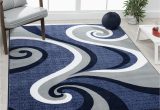 Blue Swirl area Rug Persian area Rugs Luxe Weavers Contemporary Abstract Swirl Blue 4’0x5’3 area Rug Carpet, Stain Resistant Geometric Modern Rug, 0317