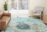 Blue Watercolor area Rug Blue Watercolor Artwork On Carpet area Rug for Bedroom Living …