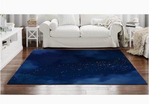 Blue Watercolor area Rug Sky Rugs Stars and Clouds area Rug Navy Blue Carpets Dark – Etsy.de