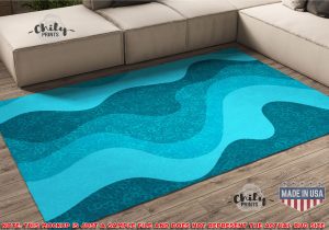 Blue Wave area Rug Teal Blue Wave Design area Rug Wavy Ripple Design Carpet – Etsy …