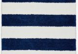 Blue White Shag Rug Chicago Striped Handmade Shag White Navy Blue area Rug