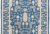 Blue Wool Rug 9 X 12 Contemporary Blue and Ivory Oushak Style Wool Rug 9×12