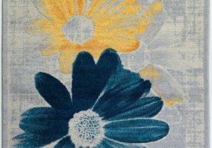 Blue Yellow Gray Rug Blue Yellow Grey Gray Floral Flowers Modern Contemporary area Rug …
